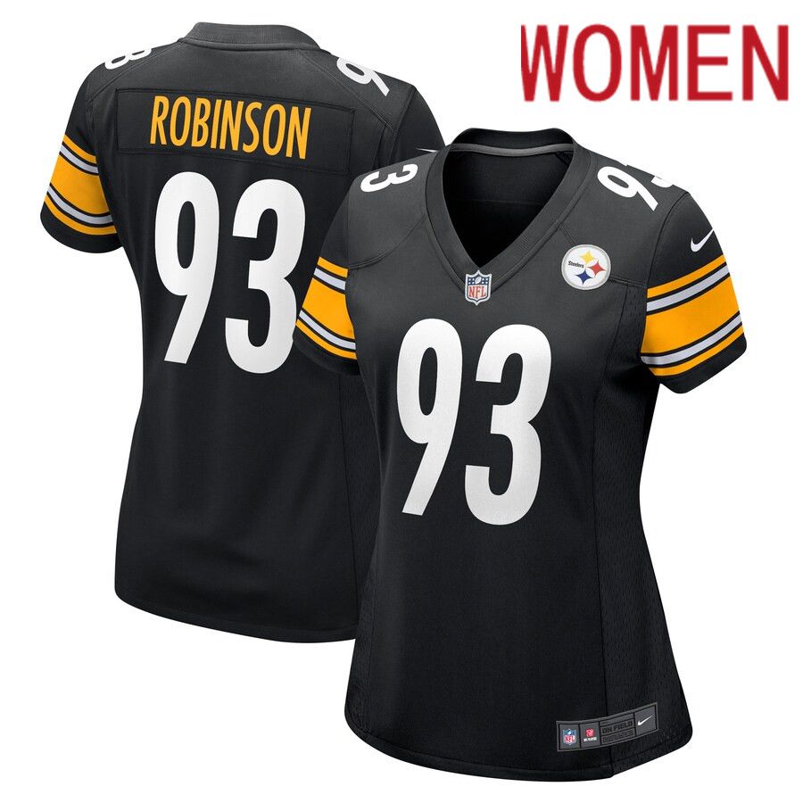 Women Pittsburgh Steelers #93 Mark Robinson Nike Black Game Player NFL Jersey->women nfl jersey->Women Jersey
